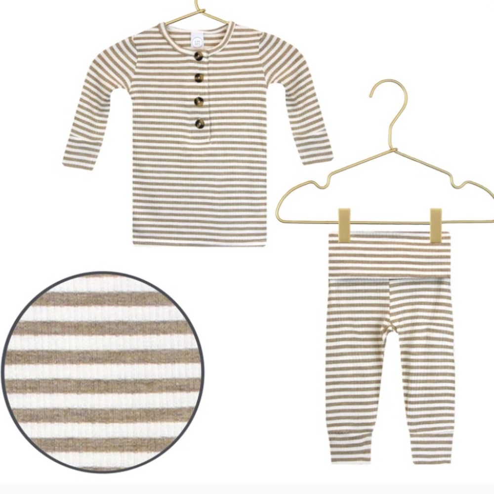 Lou Lou & Company Indy Ribbed Top and Bottoms - Size 6-12 months